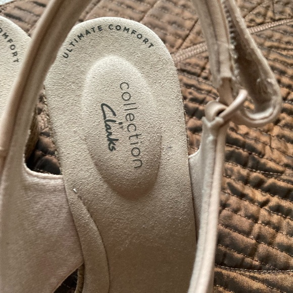 Clarks Leather Rope Wedge Sandals, Lafley Alaine, Blush, Size 7, Espadrilles NWT - Picture 9 of 12
